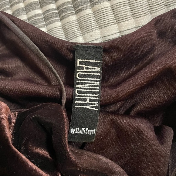 Laundry by Shelli Segal formal wedding brown velvety Y2K Maxi Dress size 12 - Picture 9 of 10